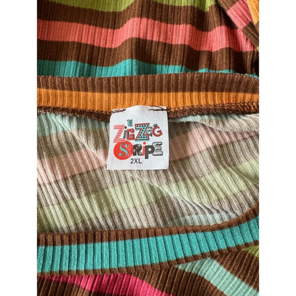 Zig Zag Stripe Ribbed Dress NWOT 2XL - Picture 3 of 4